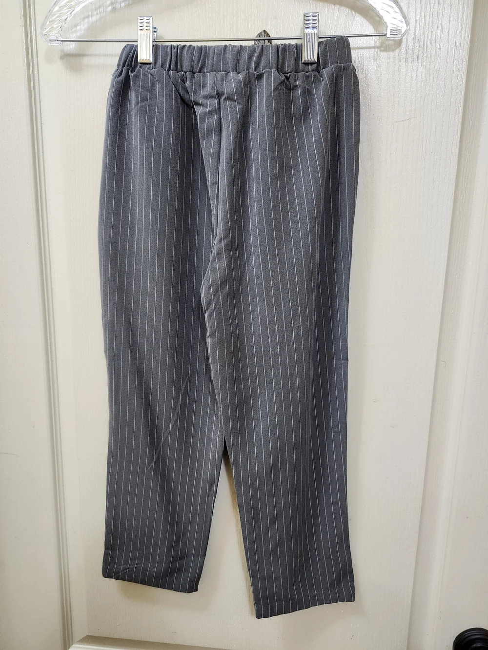 Trish Scully Kids Pinstripe Gangster Pantsuit with White Tie and Suspenders